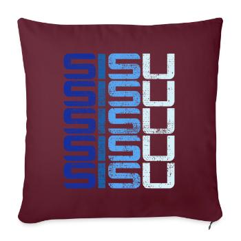 Sisu Finlande Finnois Suomi - Housse de coussin décorative 45 x 45 cm - bordeaux - Devant