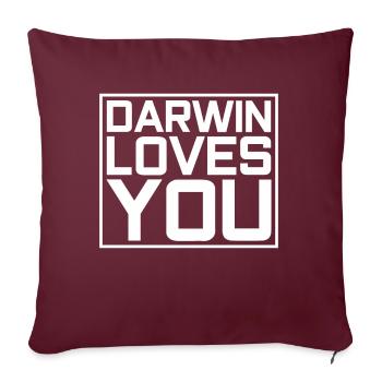 Athée Charles Darwin - Housse de coussin décorative 45 x 45 cm - bordeaux - Devant