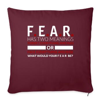 Des phrases de peur motivantes - Housse de coussin décorative 45 x 45 cm - bordeaux - Devant