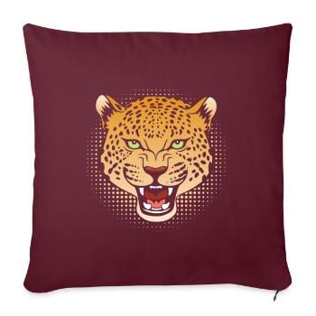 Gepard Leopard - Sofakissenbezug 45 x 45 cm - Burgunderrot - Vorne