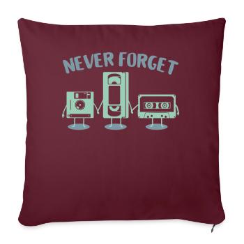 Disquette bande VHS - Housse de coussin décorative 45 x 45 cm - bordeaux - Devant