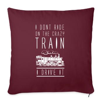 Conducteurs de locomotives dans le train - Housse de coussin décorative 45 x 45 cm - bordeaux - Devant