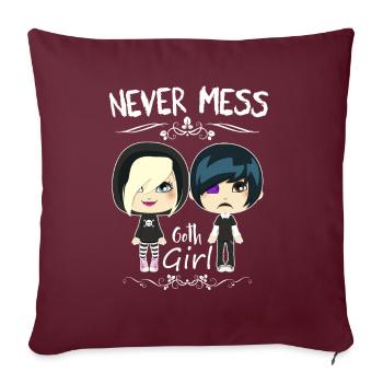 Gothic Girl - Housse de coussin décorative 45 x 45 cm - bordeaux - Devant