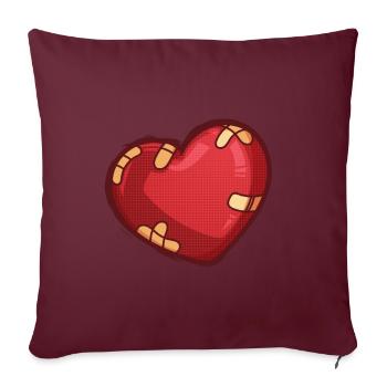 Coeur avec dispositif transdermique - Housse de coussin décorative 45 x 45 cm - bordeaux - Devant
