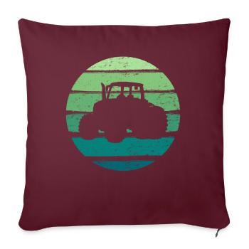 Agriculture de camion de tracteurs - Housse de coussin décorative 45 x 45 cm - bordeaux - Devant