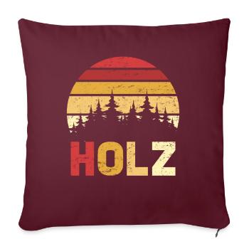 Holzbearbeitung Holz Holz Holz - Sofakissenbezug 45 x 45 cm - Burgunderrot - Vorne