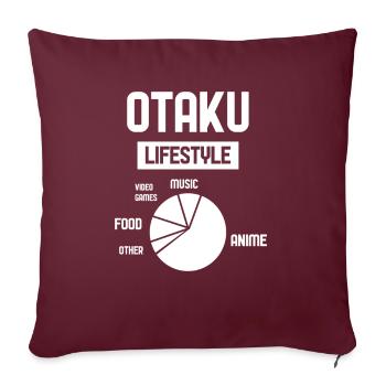 Anime Manga Otaku Lifestyle - Housse de coussin décorative 45 x 45 cm - bordeaux - Devant