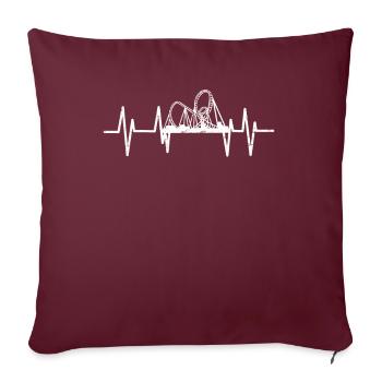 Battement de coeur de montagnes russes - Housse de coussin décorative 45 x 45 cm - bordeaux - Devant