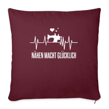 Nähen Kanalisation - Sofakissenbezug 45 x 45 cm - Burgunderrot - Vorne