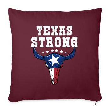 Longhorn Texas Drapeau - Housse de coussin décorative 45 x 45 cm - bordeaux - Devant
