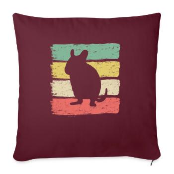 dégu - Housse de coussin décorative 45 x 45 cm - bordeaux - Devant