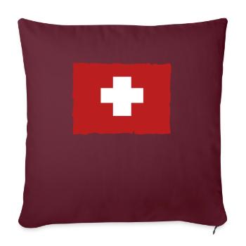 Suisse drapeau suisse - Housse de coussin décorative 45 x 45 cm - bordeaux - Devant