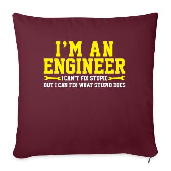 Ingénieur ingénieur - Housse de coussin décorative 45 x 45 cm - bordeaux - Devant