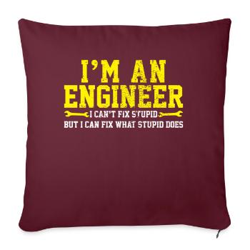 Ingénieur ingénieur - Housse de coussin décorative 45 x 45 cm - bordeaux - Devant