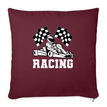 Coureur course de voiture - Housse de coussin décorative 45 x 45 cm - bordeaux - Devant