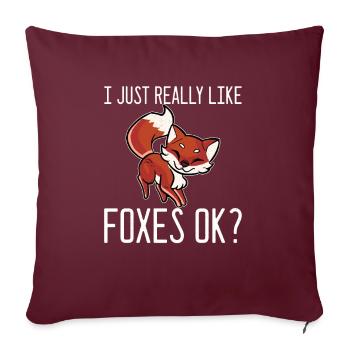Renards Renards Renards Animaux - Housse de coussin décorative 45 x 45 cm - bordeaux - Devant
