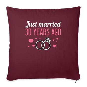 30e anniversaire de mariage - Housse de coussin décorative 45 x 45 cm - bordeaux - Devant