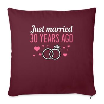 30e anniversaire de mariage - Housse de coussin décorative 45 x 45 cm - bordeaux - Devant