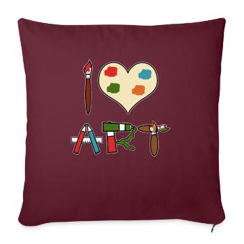 Professeur d'artiste pour artistes - Housse de coussin décorative 45 x 45 cm - bordeaux - Devant