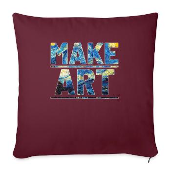 Artiste artiste artiste enseignant - Housse de coussin décorative 45 x 45 cm - bordeaux - Devant