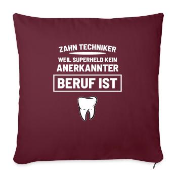 technicien dentaire - Housse de coussin décorative 45 x 45 cm - bordeaux - Devant