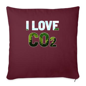 Ich liebe CO2 Kohlendioxid - Sofakissenbezug 45 x 45 cm - Burgunderrot - Vorne