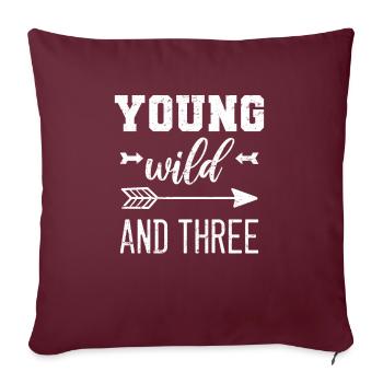 3ème fête d'anniversaire - Housse de coussin décorative 45 x 45 cm - bordeaux - Devant