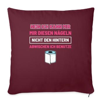 Lange Fingernägel lustig - Sofakissenbezug 45 x 45 cm - Burgunderrot - Vorne
