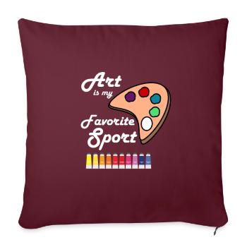Artiste professeur d'art - Housse de coussin décorative 45 x 45 cm - bordeaux - Devant