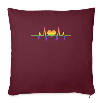 LGBT Drapeau Gay lesbienne lesbienne - Housse de coussin décorative 45 x 45 cm - bordeaux - Devant