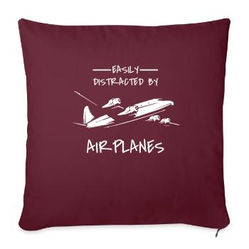 Flugzeug-Pilot - Sofakissenbezug 45 x 45 cm - Burgunderrot - Vorne