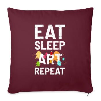Artiste professeur d'art - Housse de coussin décorative 45 x 45 cm - bordeaux - Devant