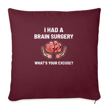 Sensibilisation aux tumeurs cérébrales - Housse de coussin décorative 45 x 45 cm - bordeaux - Devant