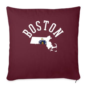 Boston USA Amérique drapeau drapeau armoiries - Housse de coussin décorative 45 x 45 cm - bordeaux - Devant