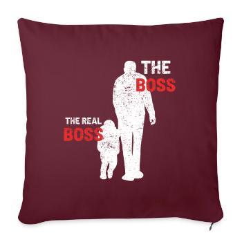 Père et fils enfant patron fête des pères bébé - Housse de coussin décorative 45 x 45 cm - bordeaux - Devant