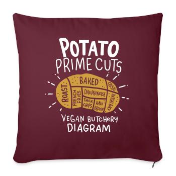 Crime drôle de pomme de terre - Housse de coussin décorative 45 x 45 cm - bordeaux - Devant