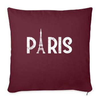 Paris Tour Eiffel France pays ville voyage destination - Housse de coussin décorative 45 x 45 cm - bordeaux - Devant