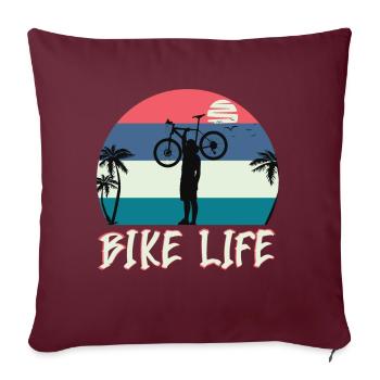 Bike Life - vélo plage mer - Housse de coussin décorative 45 x 45 cm - bordeaux - Devant
