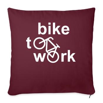 Fahrrad - Bike to Work - Sofakissenbezug 45 x 45 cm - Burgunderrot - Vorne