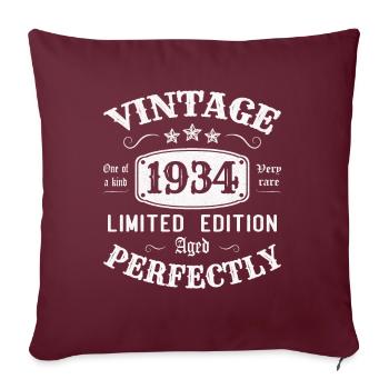 Vintage 1934 Edition Limitée Parfaitement Vieillie - Housse de coussin décorative 45 x 45 cm - bordeaux - Devant
