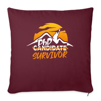 PHD Kandidat Survivor Funny Vintage - Sofakissenbezug 45 x 45 cm - Burgunderrot - Vorne