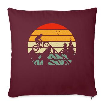 Coucher De Soleil Vintage Idée Cadeau Vtt - Housse de coussin décorative 45 x 45 cm - bordeaux - Devant