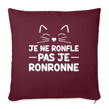 Je Ne Ronfle Pas Je Ronronne - Housse de coussin décorative 45 x 45 cm - bordeaux - Devant