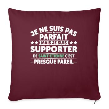 Supporter De Saint Étienne - Housse de coussin décorative 45 x 45 cm - bordeaux - Devant