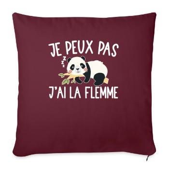 Je Peux Pas J'ai La Flemme - Housse de coussin décorative 45 x 45 cm - bordeaux - Devant
