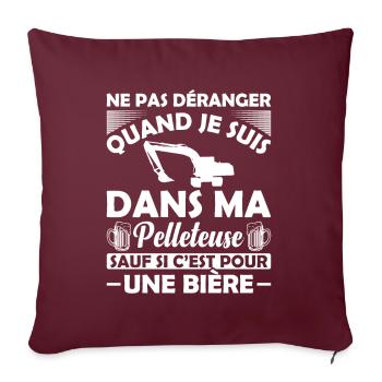 Pelleteuse Et Bière - Housse de coussin décorative 45 x 45 cm - bordeaux - Devant