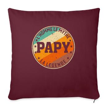 Papy L'homme Le Mythe La Légende - Housse de coussin décorative 45 x 45 cm - bordeaux - Devant