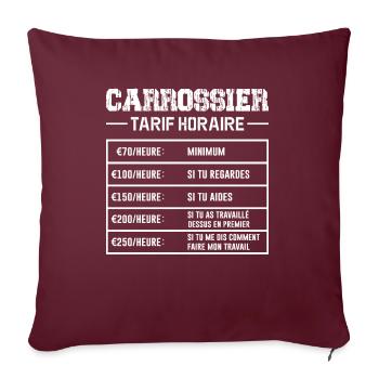 Le Tarif Horaire D'un Carrossier - Housse de coussin décorative 45 x 45 cm - bordeaux - Devant