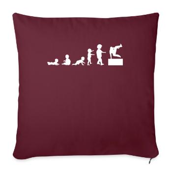 Du Bébé À L'enfant Au Joueur De Parkour - Housse de coussin décorative 45 x 45 cm - bordeaux - Devant