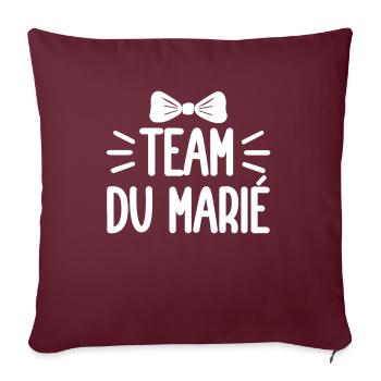 Team Marié Mariage Amour Coeur Love Cadeau Evg - Housse de coussin décorative 45 x 45 cm - bordeaux - Devant
